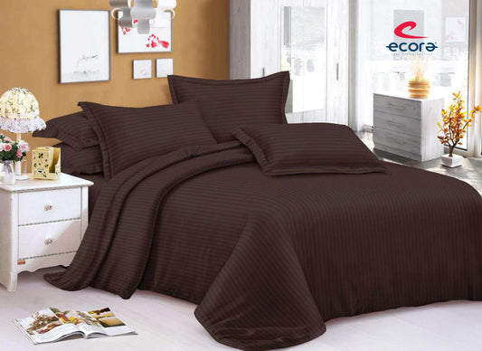 Ecora Elite King Size Stripe Cotton Bedsheet Set | Soft & Elegant Everyday Comfort