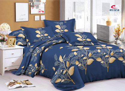 Ecora Queen Size (250×230 cm) Cotton Feel Bedsheet Set – Soft, Elegant & Everyday Comfortable