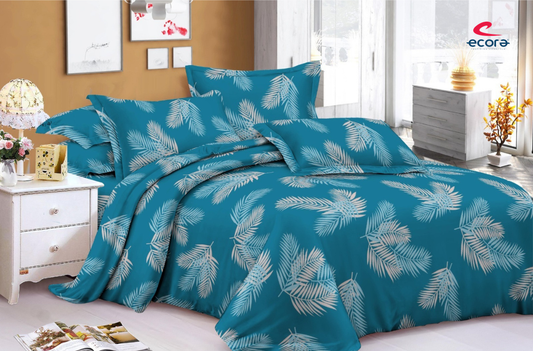 Ecora Queen Size (250×230 cm) Cotton Feel Bedsheet Set – Soft, Elegant & Everyday Comfortable