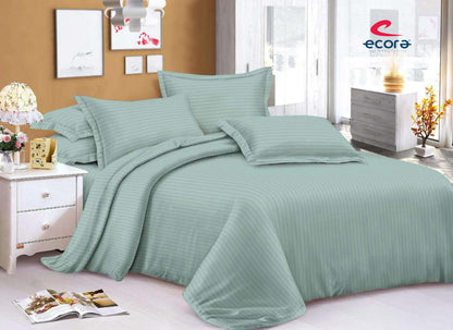 Ecora Elite King Size Stripe Cotton Bedsheet Set | Soft & Elegant Everyday Comfort