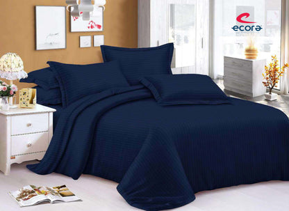 Ecora Elite King Size Stripe Cotton Bedsheet Set | Soft & Elegant Everyday Comfort