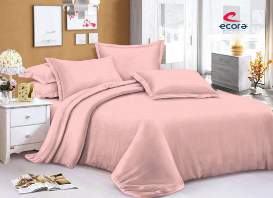 Ecora Elite King Size Stripe Cotton Bedsheet Set | Soft & Elegant Everyday Comfort