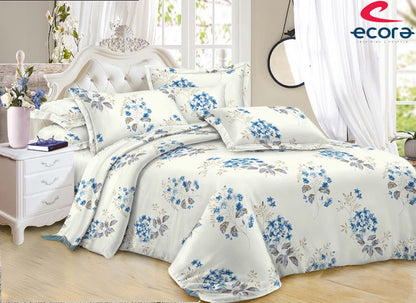 Ecora Queen Size (250×230 cm) Cotton Feel Bedsheet Set – Soft, Elegant & Everyday Comfortable