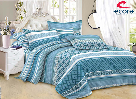 Ecora Queen Size (250×230 cm) Cotton Feel Bedsheet Set – Soft, Elegant & Everyday Comfortable