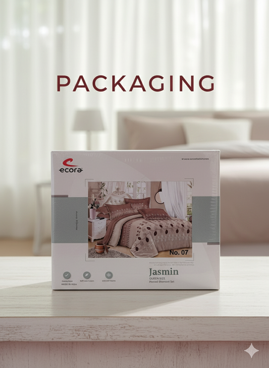 Ecora Queen Size (250×230 cm) Cotton Feel Bedsheet Set – Soft, Elegant & Everyday Comfortable